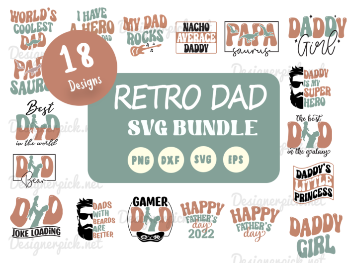 Retro Dad Svg Bundle Dad Svg Bundle Designerpick