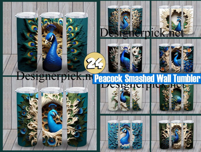 Peacock Smashed Wall Tumbler Bundle Best Quality Design Bundle