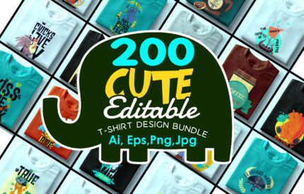 200 Cute T shirt Design Bundle