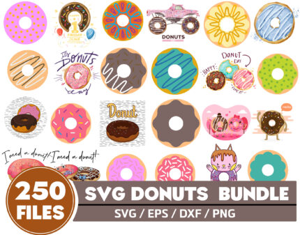 250 Donuts Svg Bundle