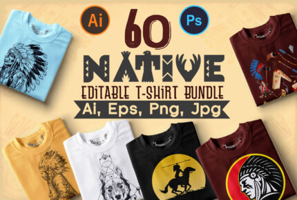 60 Native T-Shirt Design Bundle
