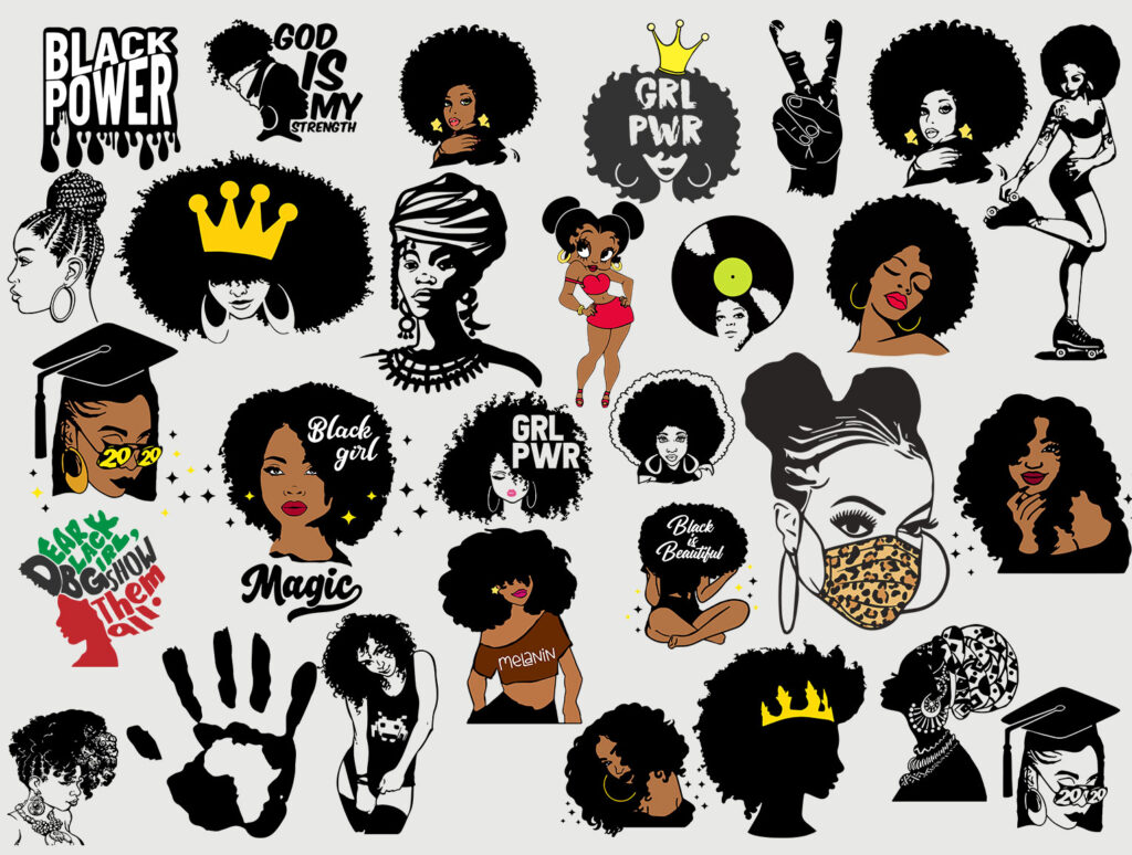 550+ Afro Woman Svg Bundle - Best Quality Design Bundle