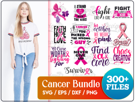 300+ Cancer SVG Bundle