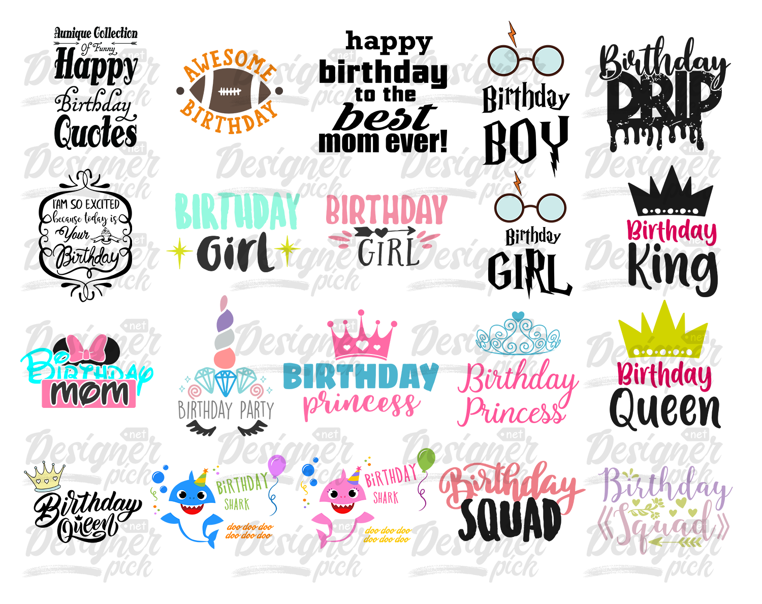 1300 Birthday Svg Bundle Best Quality Design Bundle 2669