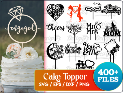 400+ Cake Topper Svg Bundle
