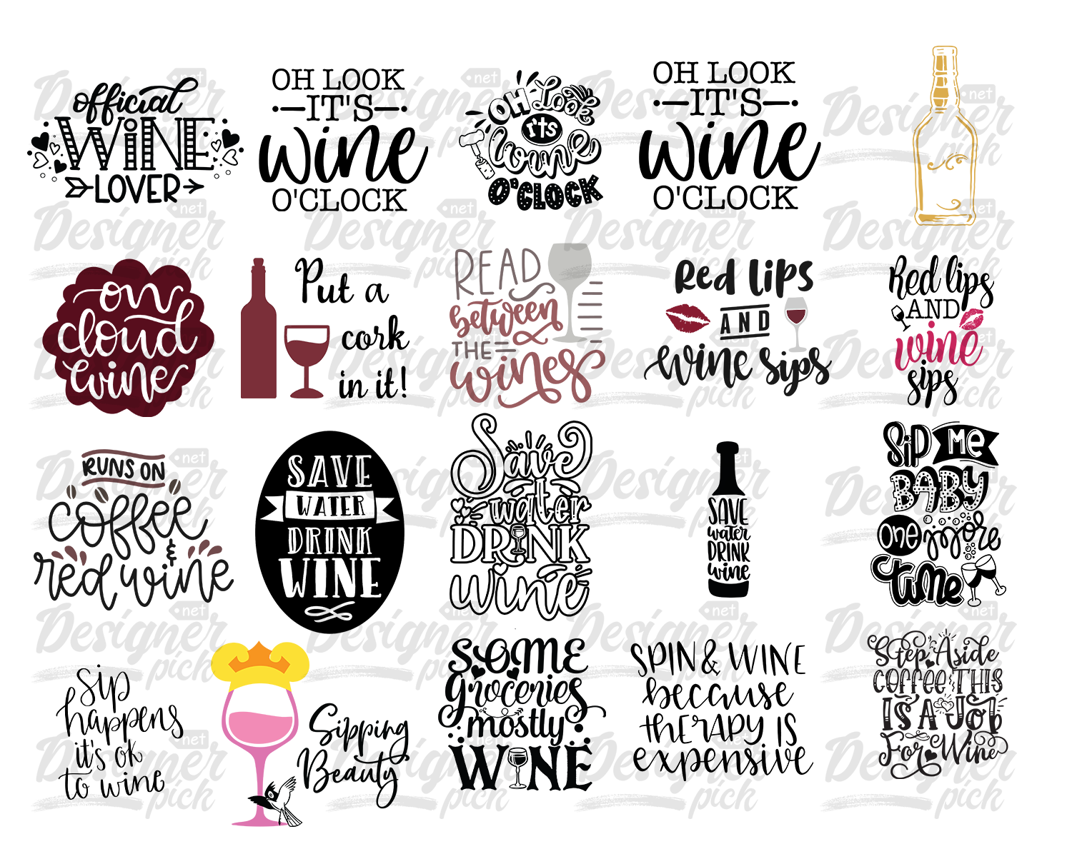 1000+ Wine Svg Bundle - Best Quality Design Bundle