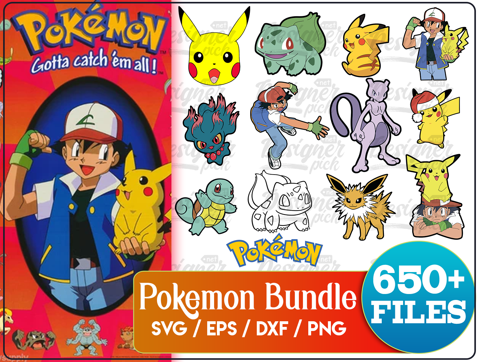 Pokemon SVG Bundle, 100+ Design Cartoon SVG PNG EPS DXF PDF Digital  Download LF6MHL04 - Package SVG