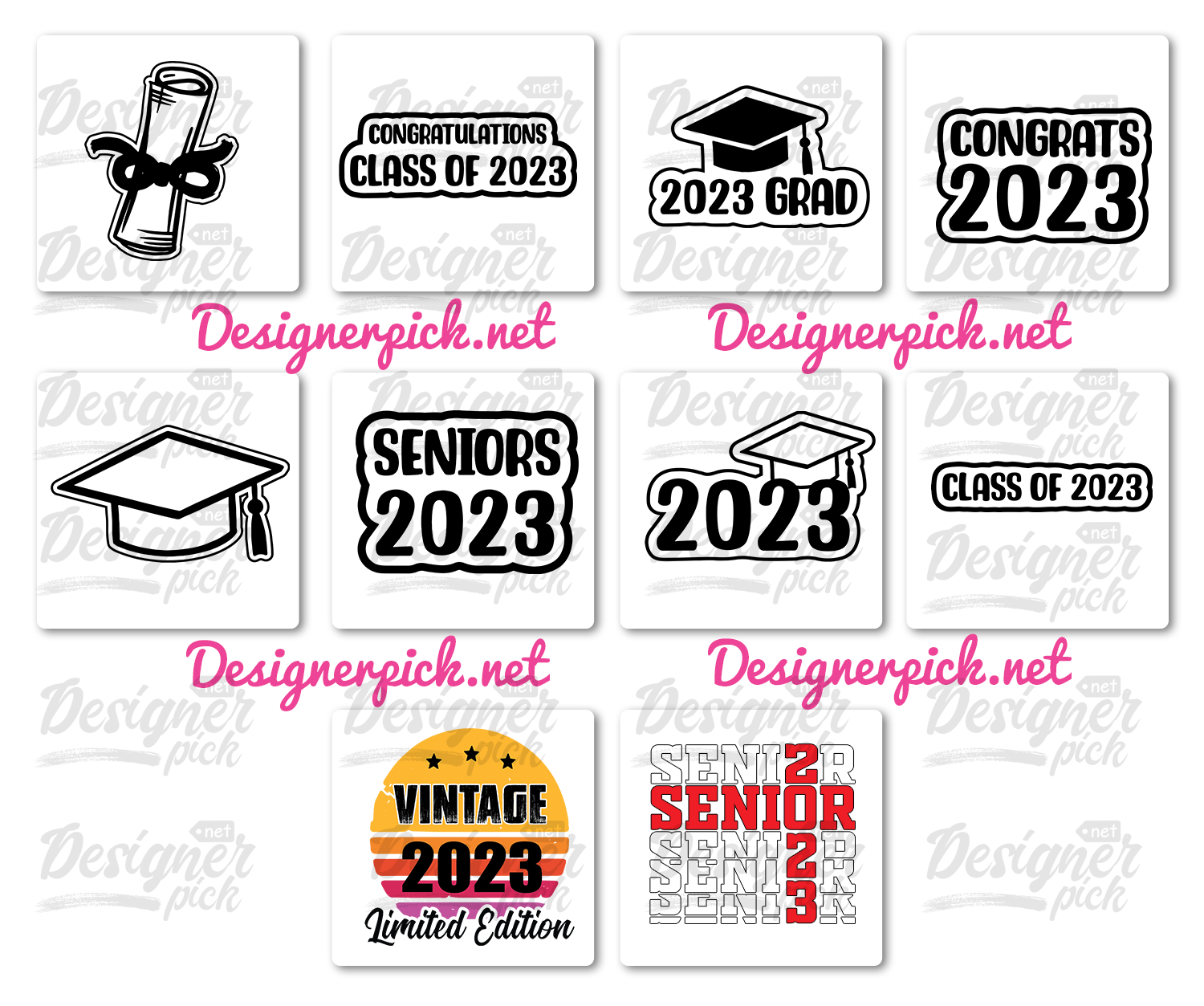 90 Senior 2023 Svg Bundle Designerpick 8718