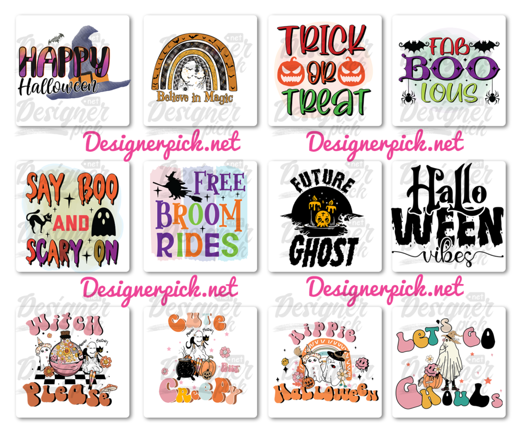 Halloween Sublimation Bundle PNG Files Instant Download