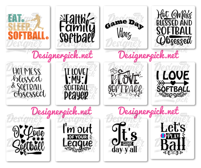 490 Softball Svg Bundle Best Quality Design Bundle