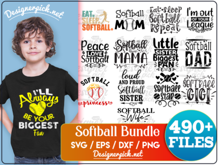 490+ Softball Svg Bundle