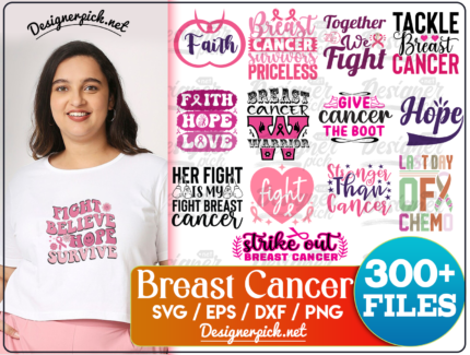 300+ Breast Cancer SVG Bundle