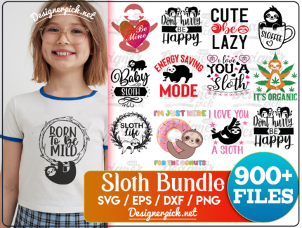 900+ Sloth Svg Bundle