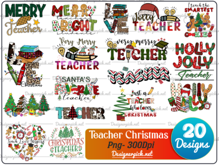 Christmas Teacher Sublimation Png