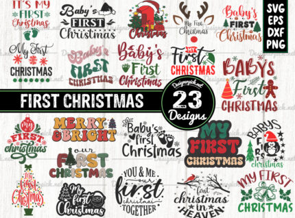 Baby first Christmas svg bundle