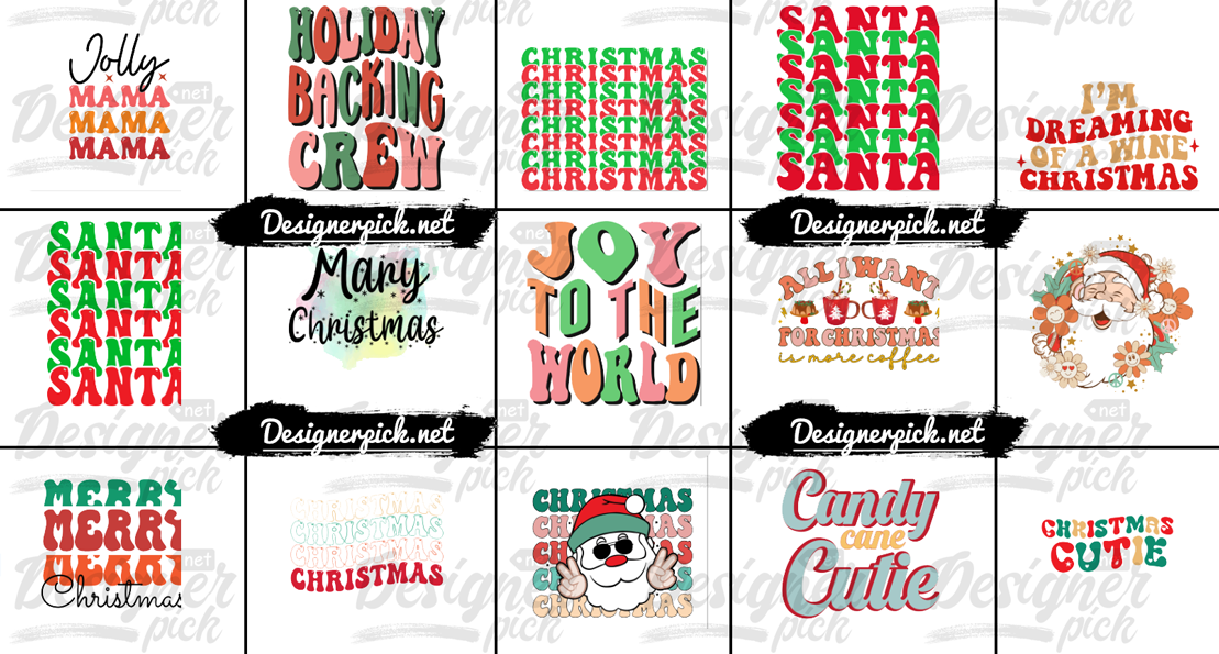 400+ Christmas Retro Svg Bundle - Designerpick