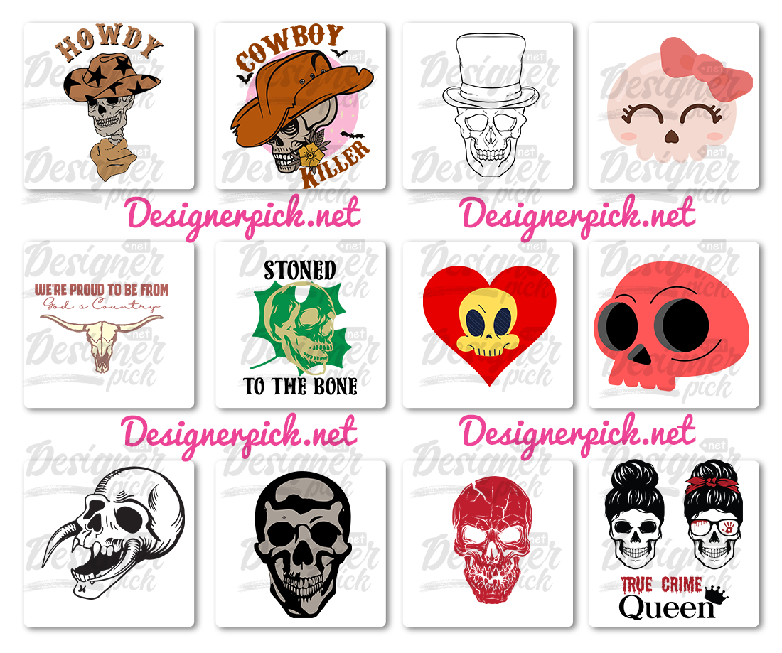 Skull Svg Bundle Designerpick