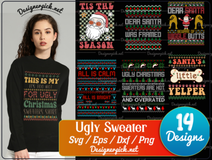 Ugly Christmas Sweaters Svg Bundle