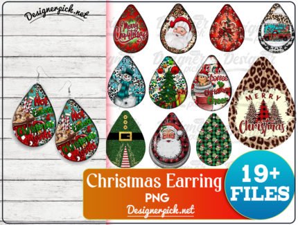 Christmas Earring Sublimation PNG