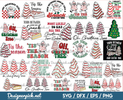 Christmas Tree Cake Svg Bundle