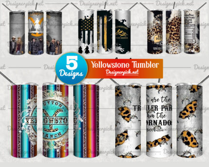 5 Yellowstone Tumbler Bundle Png