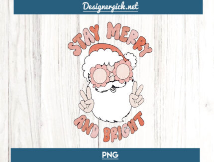 Merry and Bright PNG Christmas Sublimation