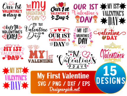 My First Valentine Svg Bundle