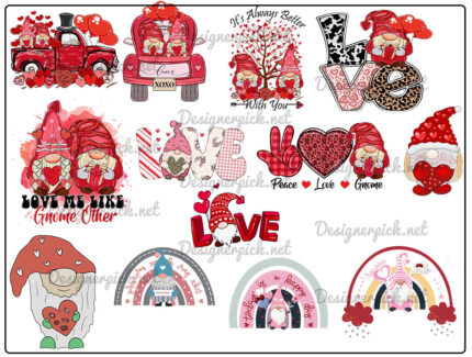 30 Gnome Valentine Sublimation Bundle