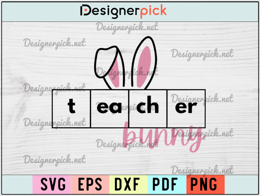 Teacher Bunny Svg - Designerpick