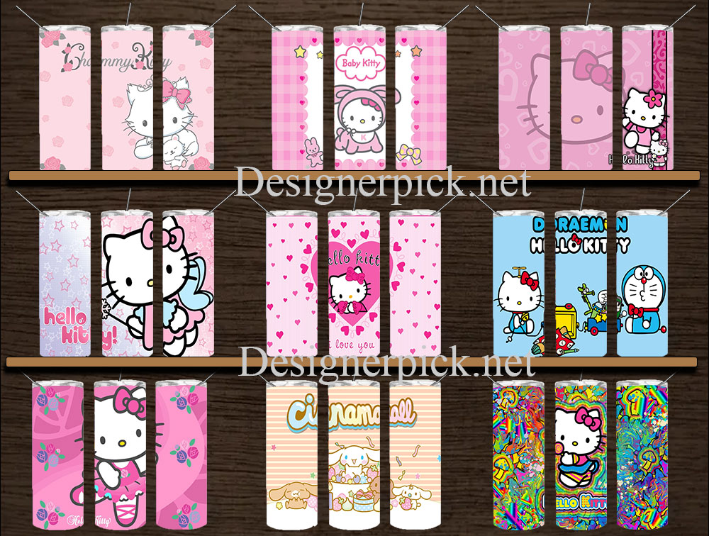 Hello Kitty - Sanrio Burst Tumbler Template Digital Download