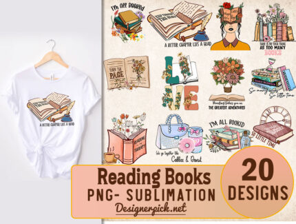 20 Reading Book Png Bundle