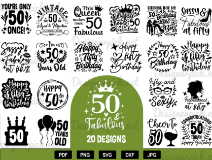 50th Birthday SVG Bundle
