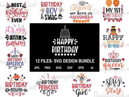 Birthday SVG Design Bundle
