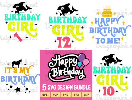 Orca Birthday SVG Bundle