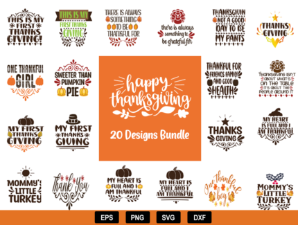 20 Thanksgiving SVG Bundle