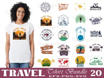 Travel Tshirt Designs Bundle, Travel SVG Bundle