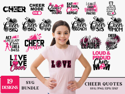 Cheer Cut File, Cheer Quote Svg