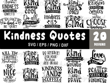 20 Kindness Quotes SVG Bundle, Kindness Svg Bundle