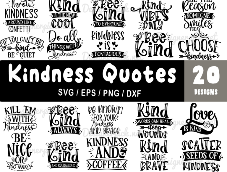 20 Kindness Quotes SVG Bundle, Kindness Svg Bundle - Best Quality ...