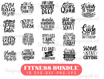 19 Fitness SVG Bundle, Gym Svg Bundle