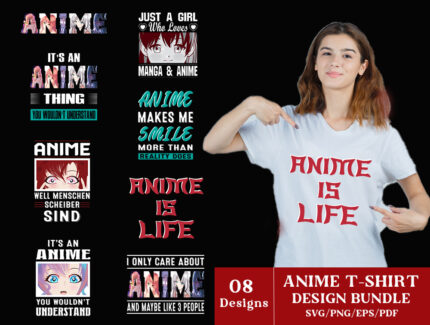 Anime Tshirt Design bundle, Cute Anime Svg