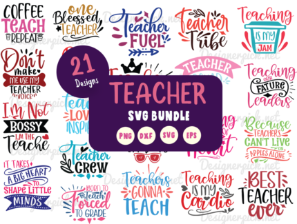 21 teacher svg bundle