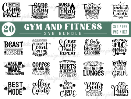 Gym and Fitness SVG Bundle, Gym Svg