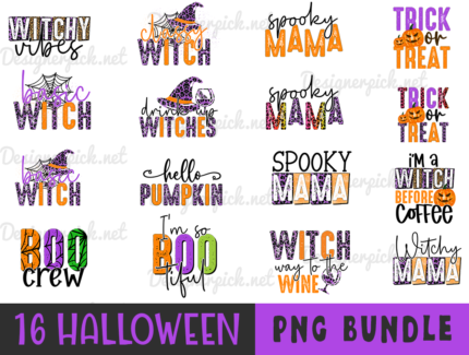 Halloween Sublimation Bundle, Witch Png