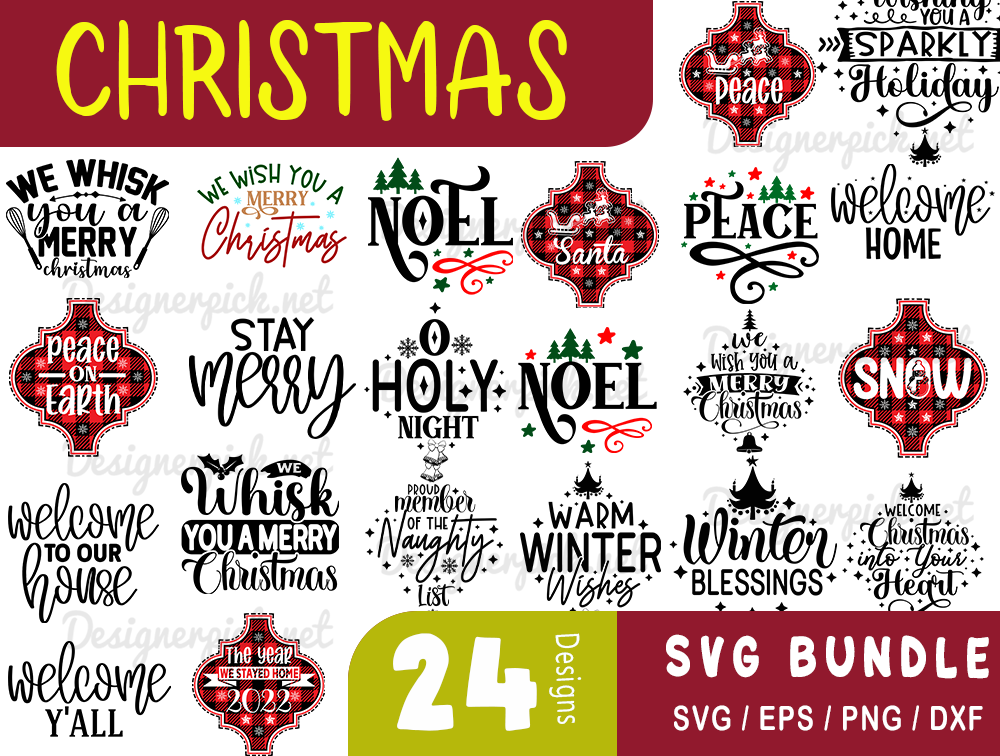 24 Christmas Svg Bundle - Designerpick