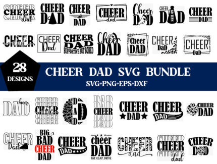 Cheer Dad Svg Bundle, Cheer Svg