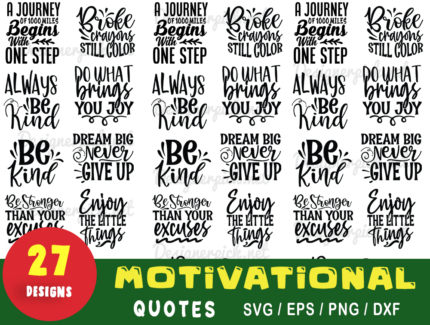Motivational Quotes SVG Bundle