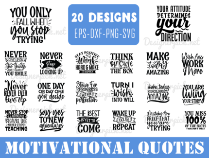 20 Motivational SVG Bundle