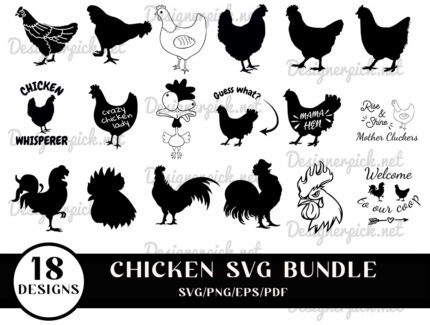 Chicken Svg Bundle, Chicken Silhouette Png
