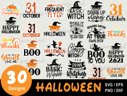 30 Halloween Svg Bundle, Witch Svg Bundle